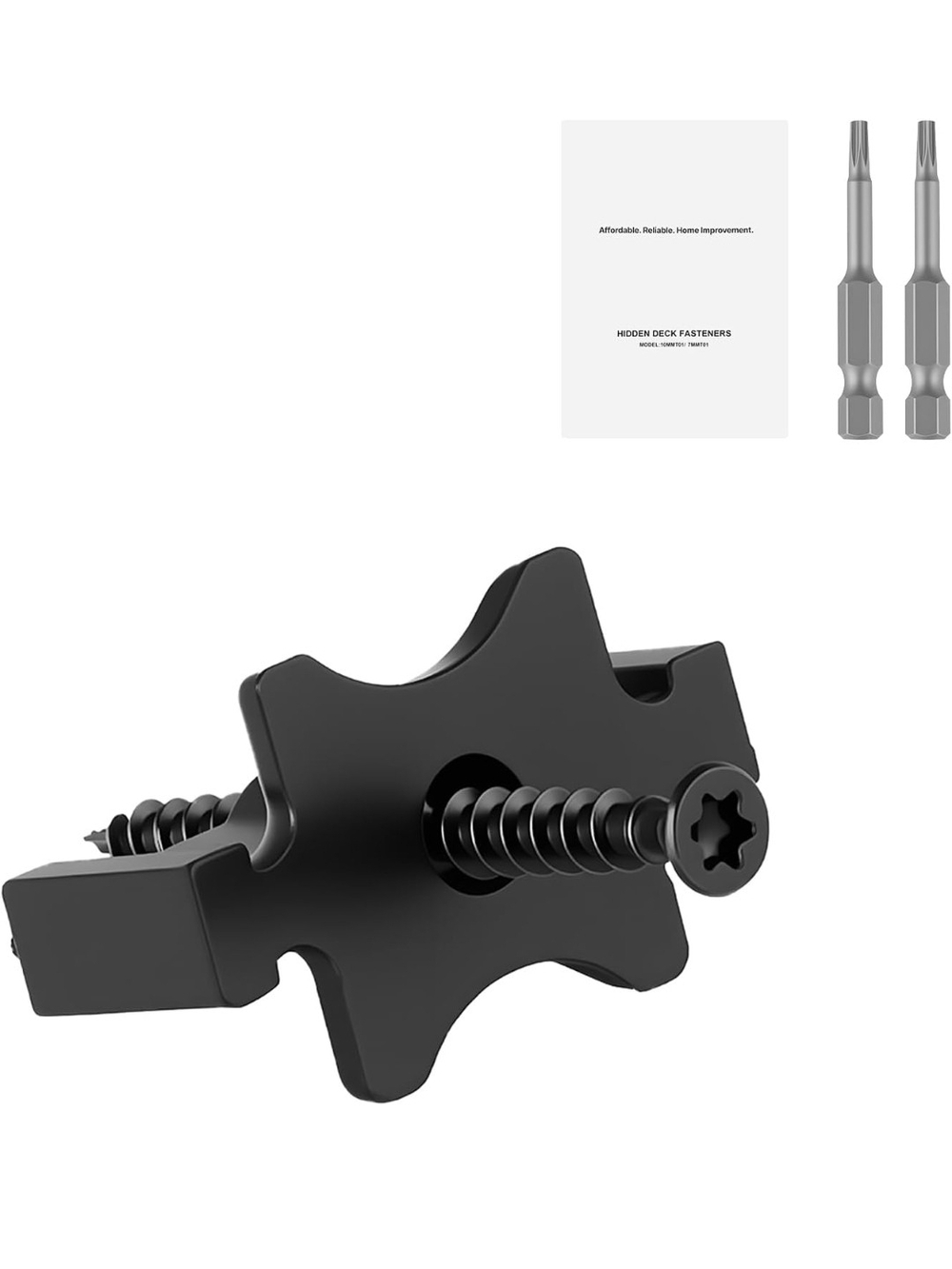 1000PCS Hidden Deck Fasteners Composite Deck Clips Screws T Clips Black